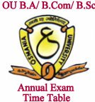 OU Degree Exam Time Table 2019 of B.Com B.A B.Sc www.osmania.ac.in